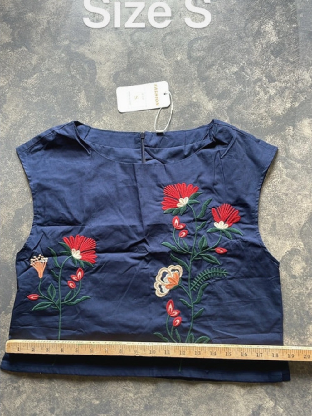 Navy Floral Two-Piece Crop Top & Maxi Skirt Set - Picture 10 of 12
